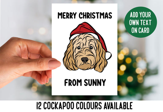 Cockapoo Face Christmas Card