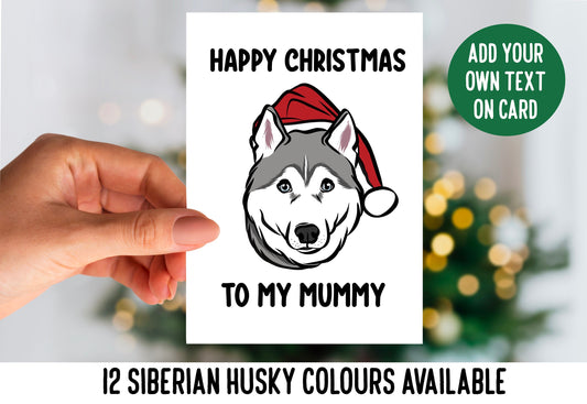 Siberian Husky Christmas Card