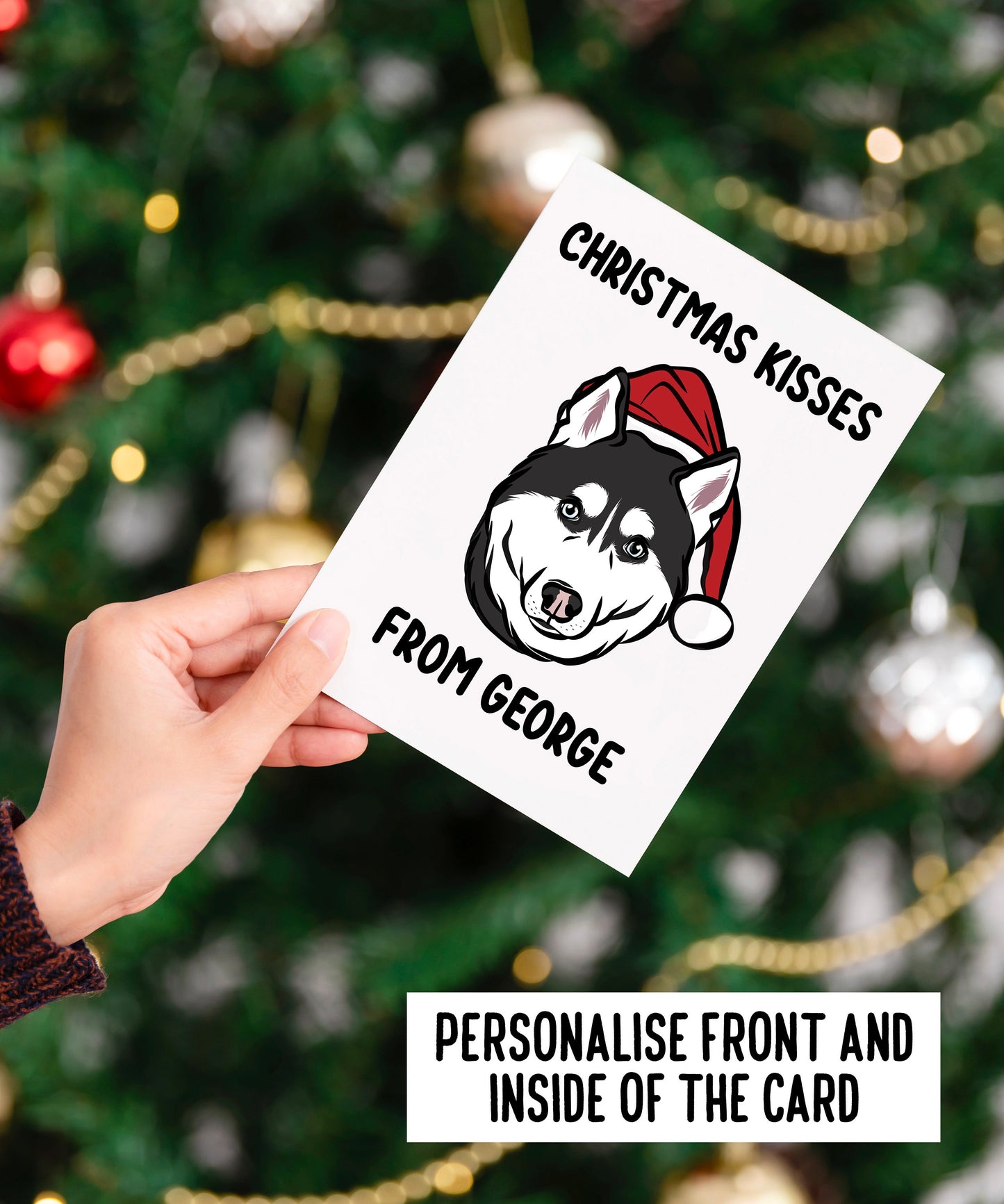 Siberian Husky Christmas Card