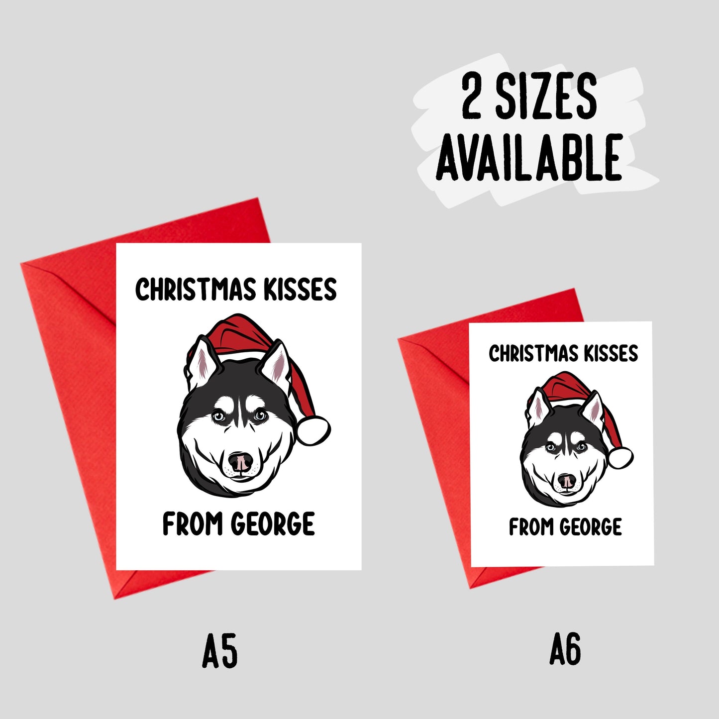 Siberian Husky Christmas Card