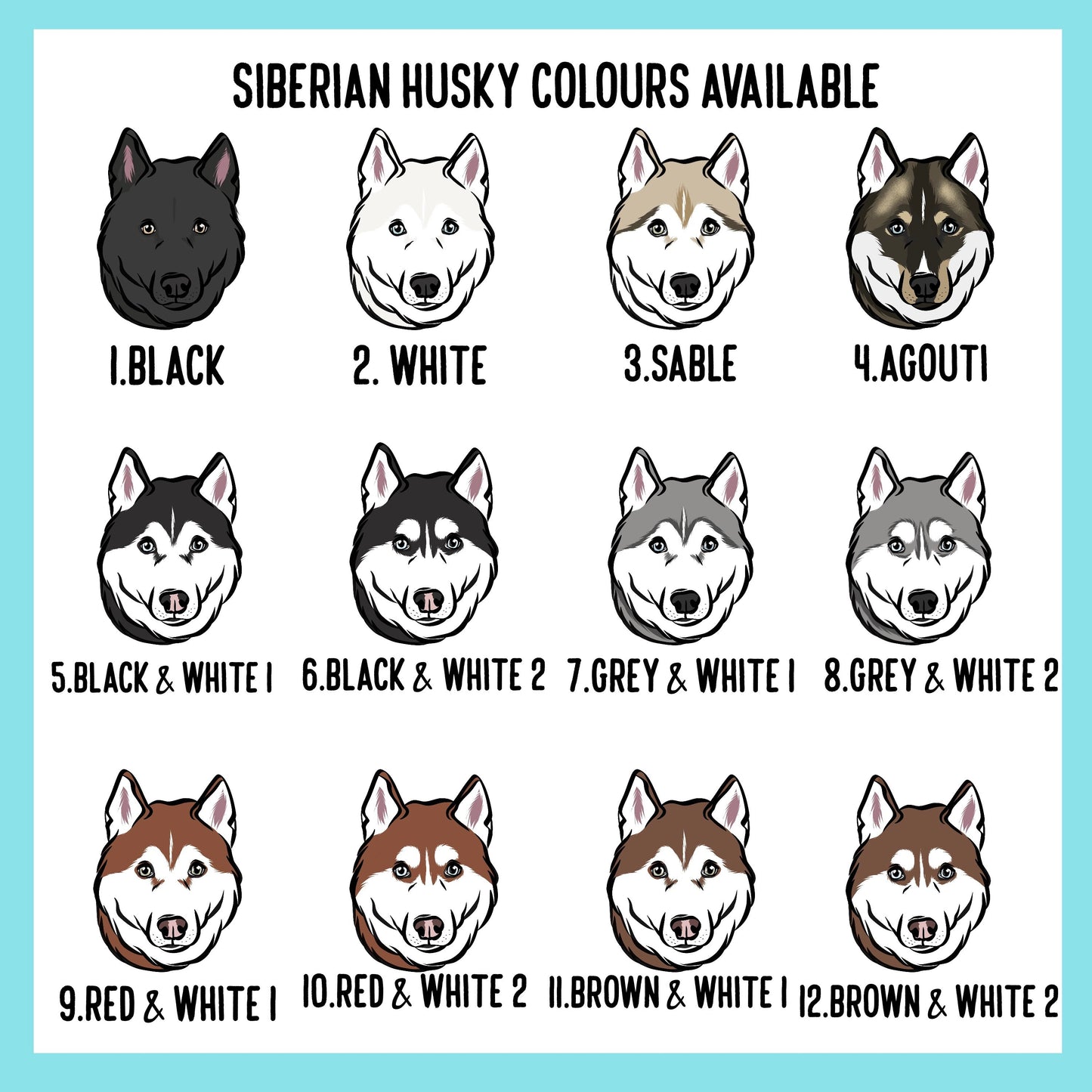 Siberian Husky Christmas Card