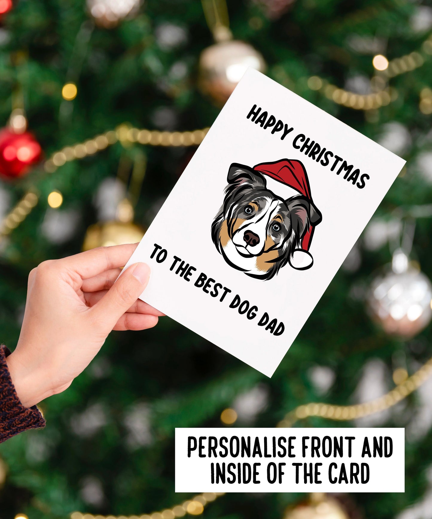 Border Collie Christmas Card