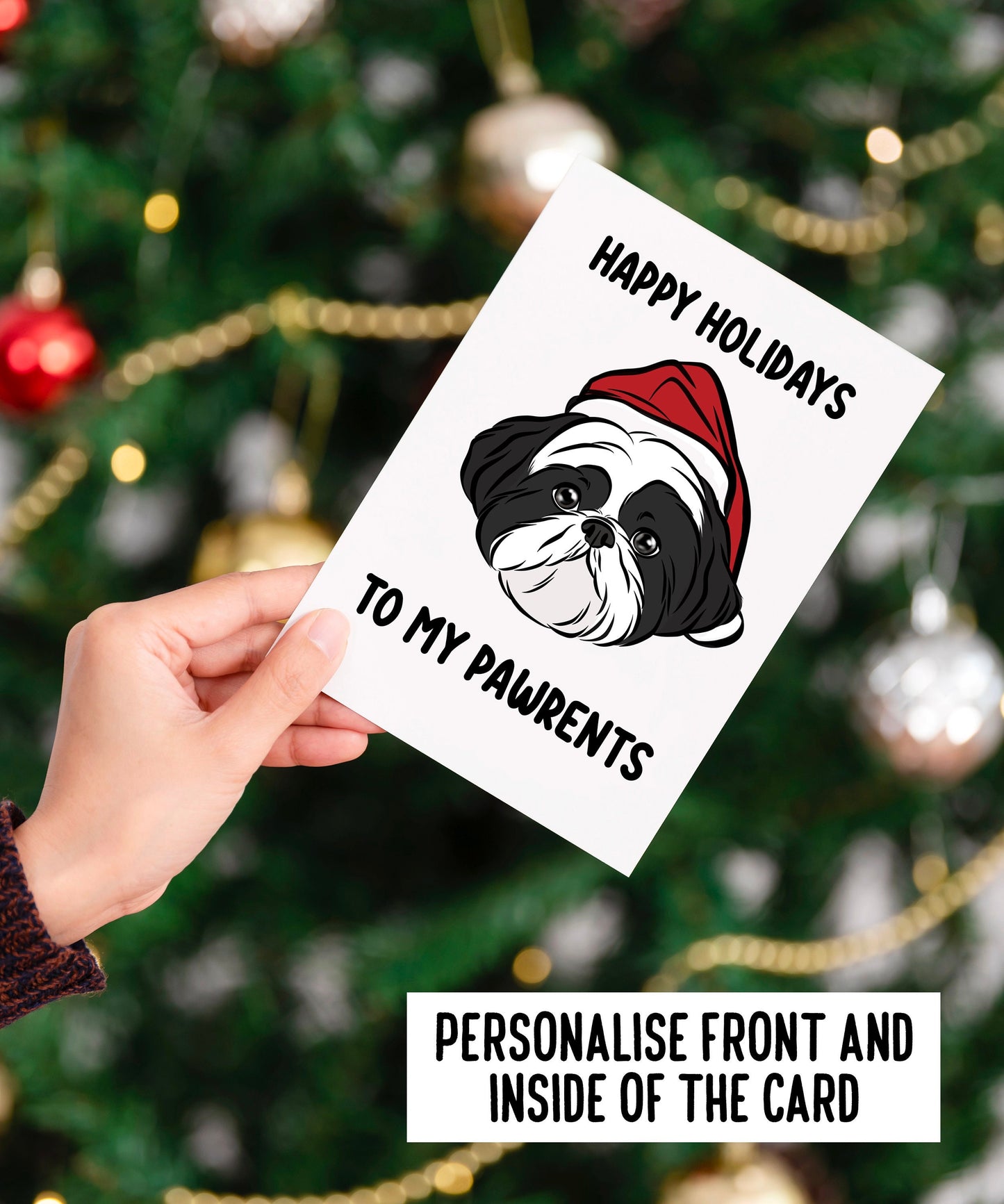 Shih Tzu Dog Christmas Card