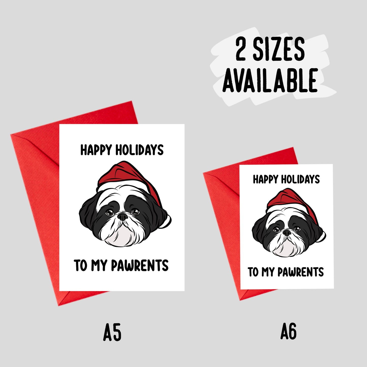 Shih Tzu Dog Christmas Card