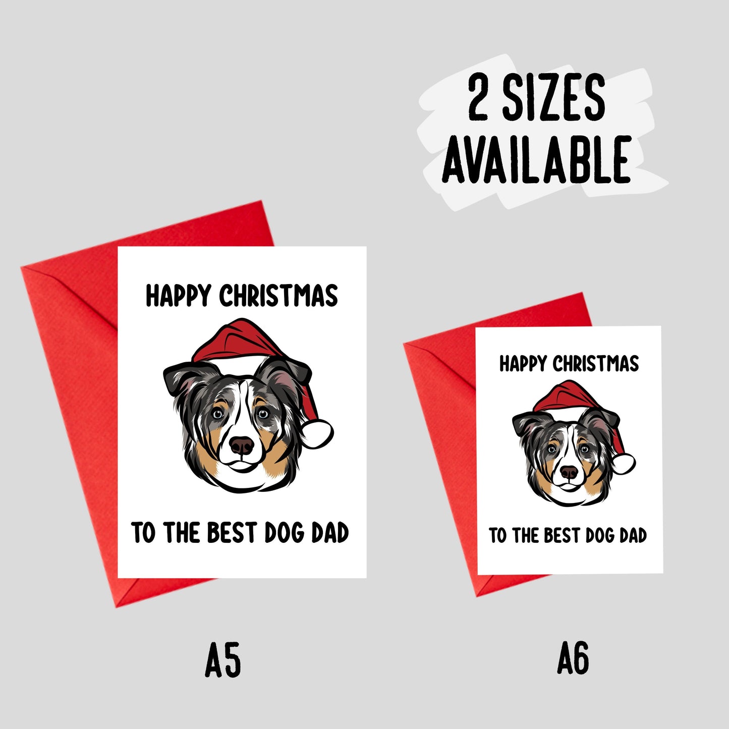 Border Collie Christmas Card