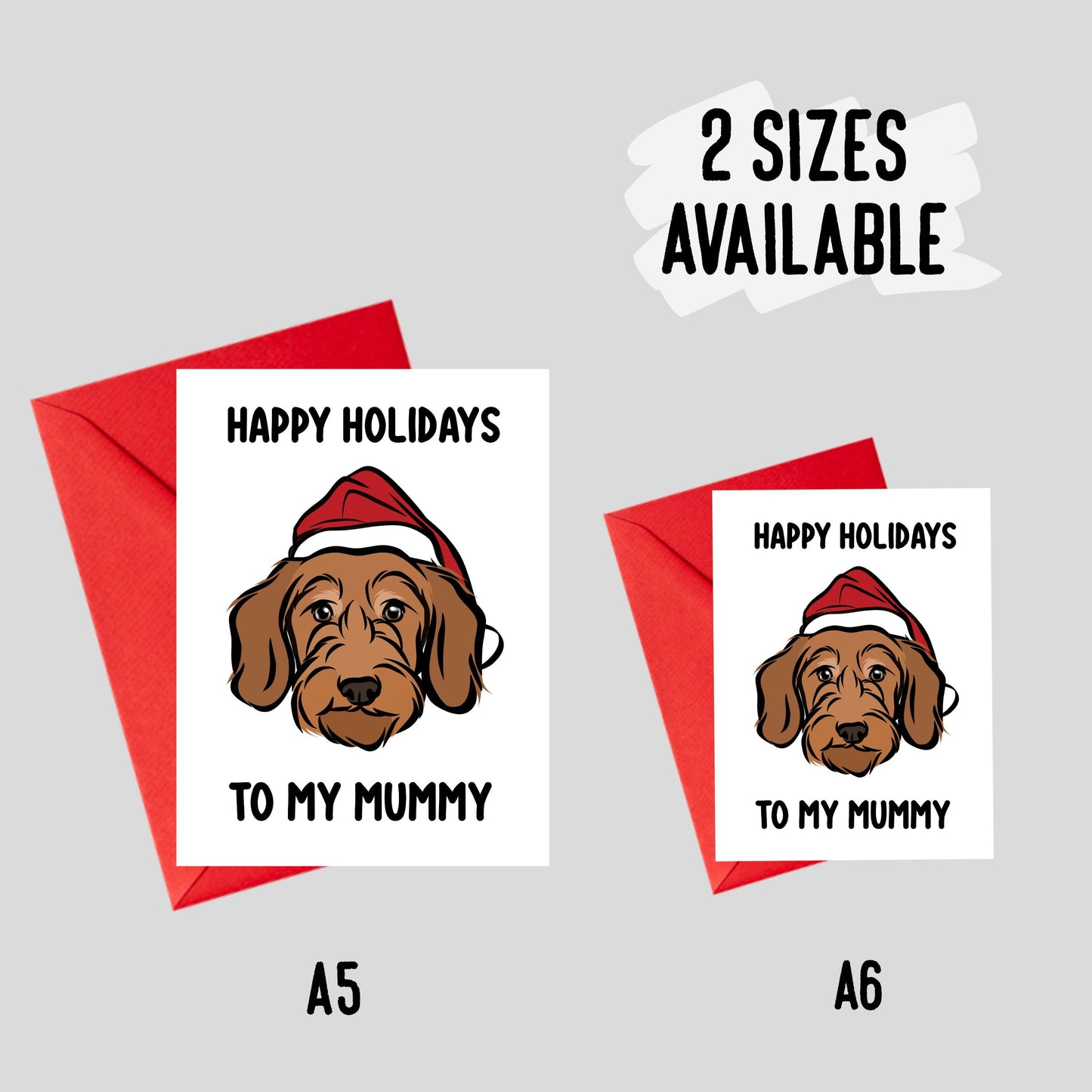 Wire Haired Dachshund Christmas Card