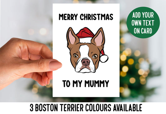 Boston Terrier Christmas Card