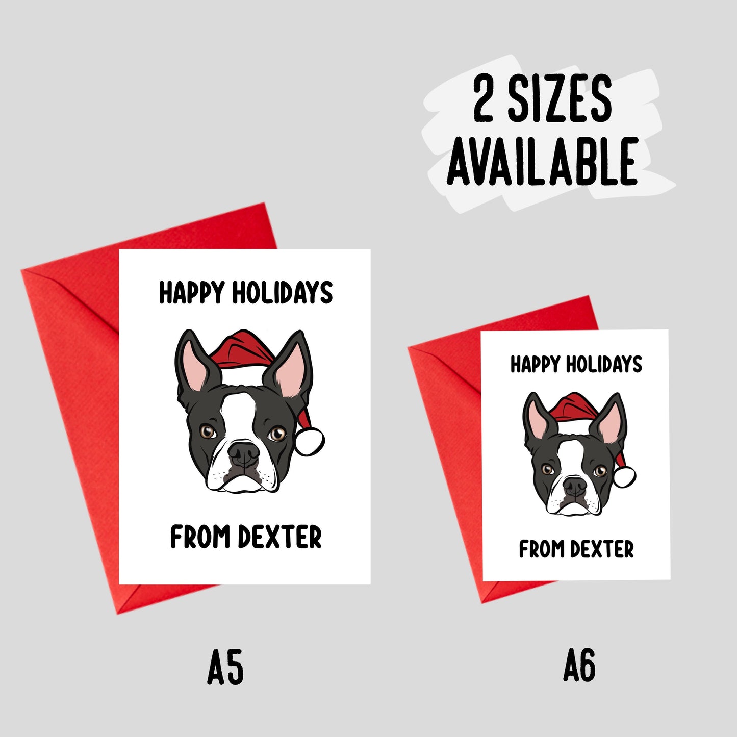 Boston Terrier Christmas Card