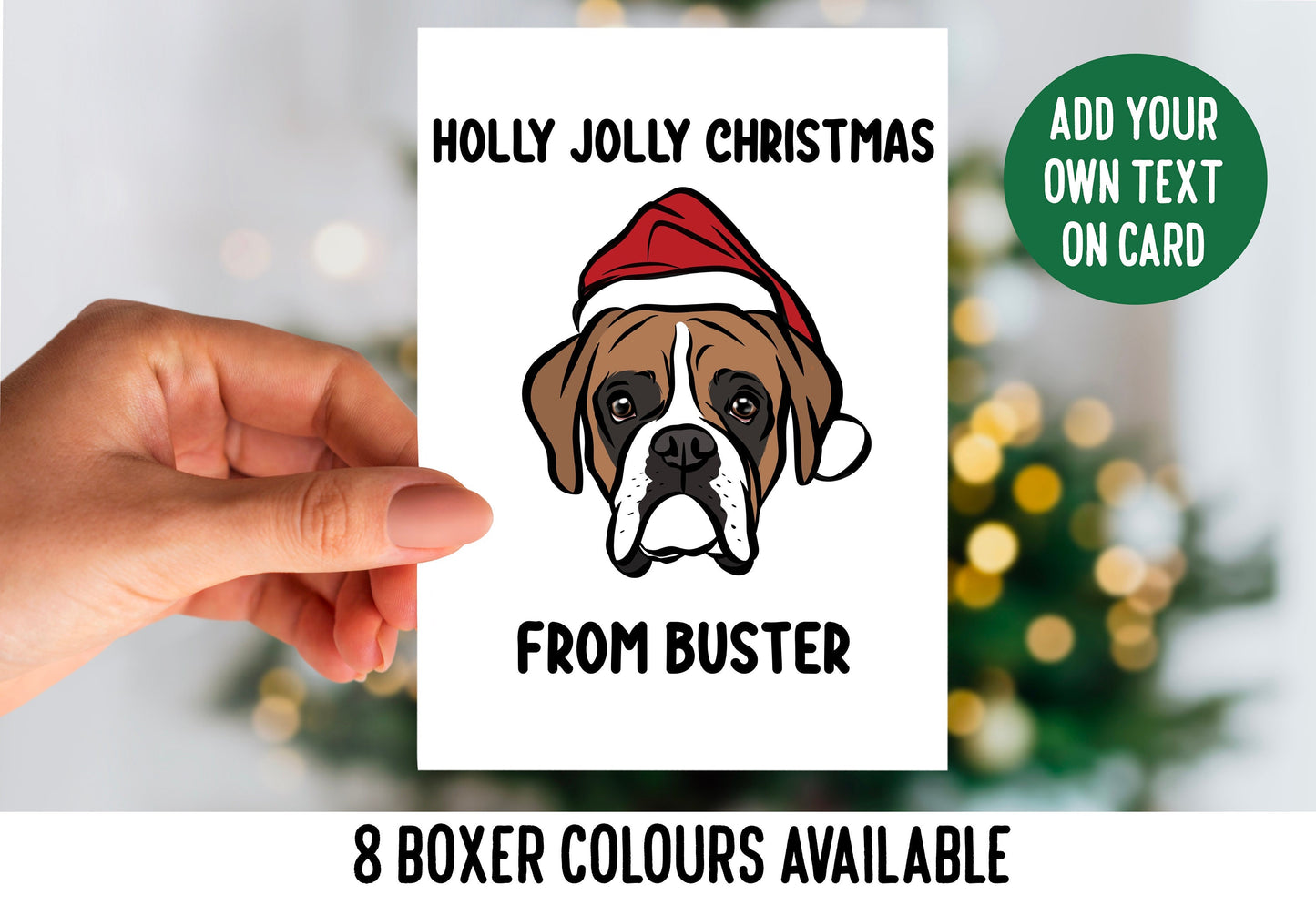 Boxer Dog Christmas Card