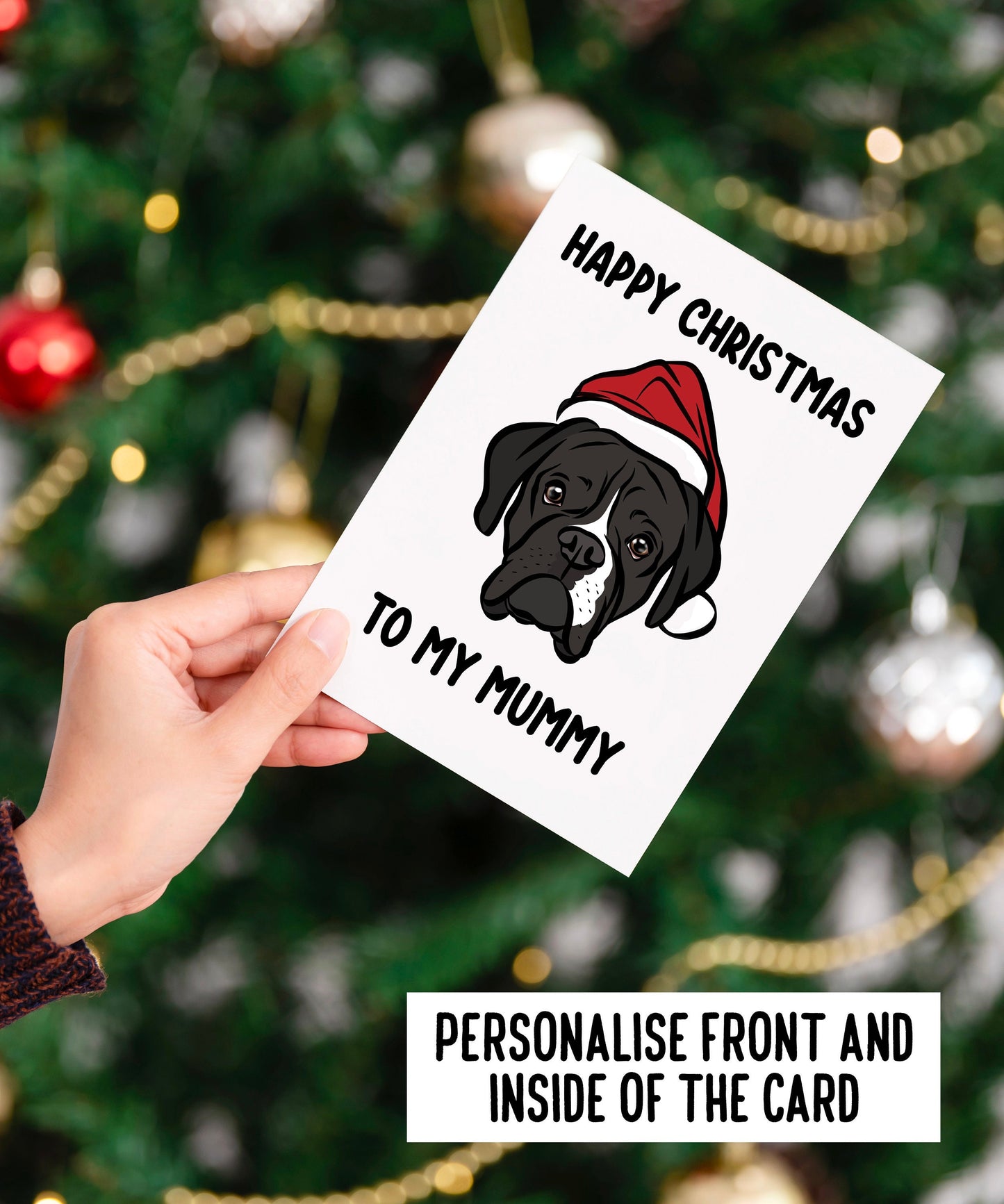 Boxer Dog Christmas Card
