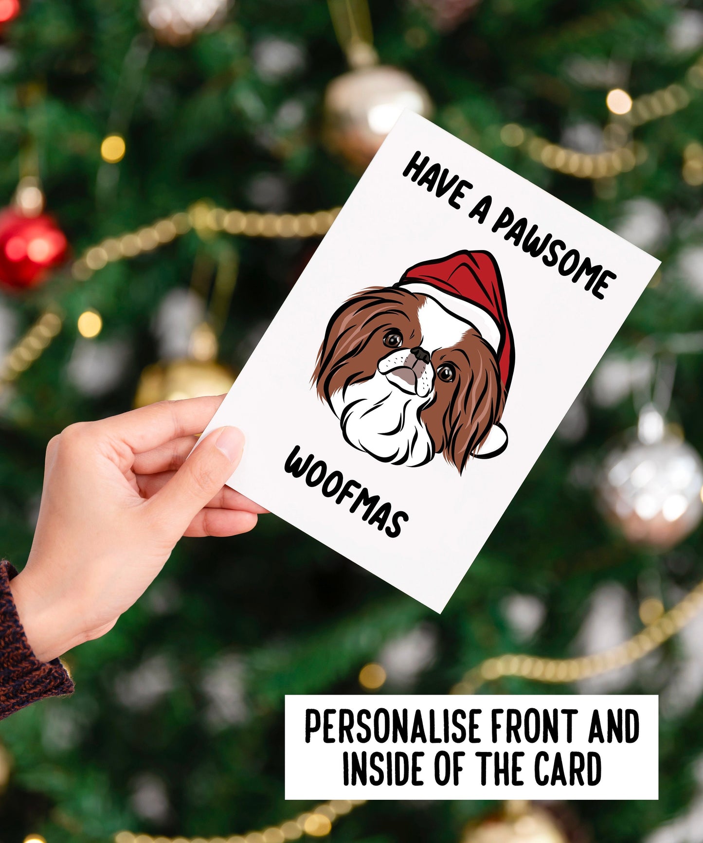 Japanese Chin Christmas Card