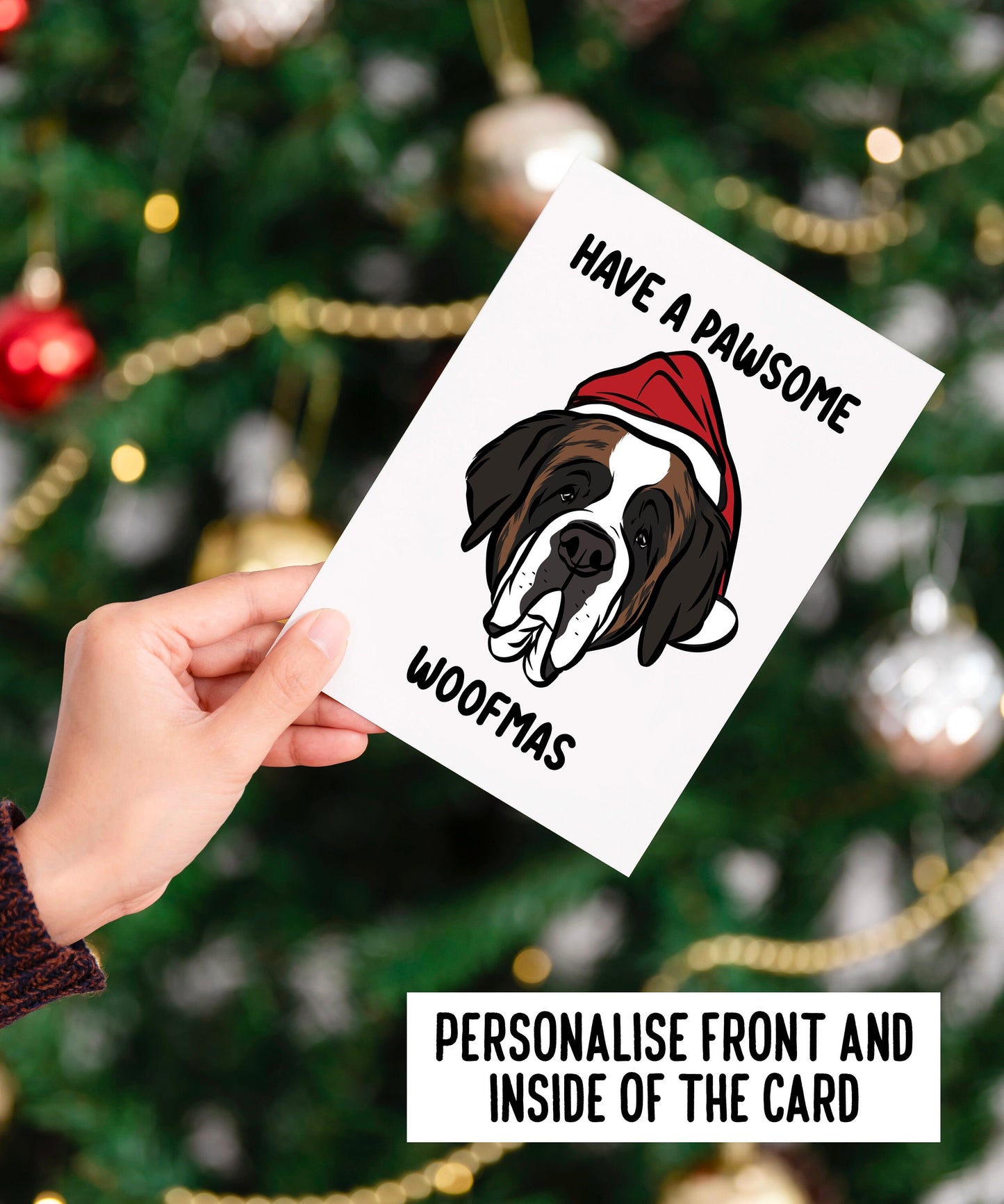 Saint Bernard Christmas Card
