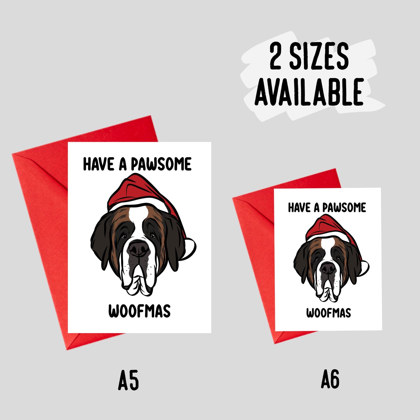 Saint Bernard Christmas Card
