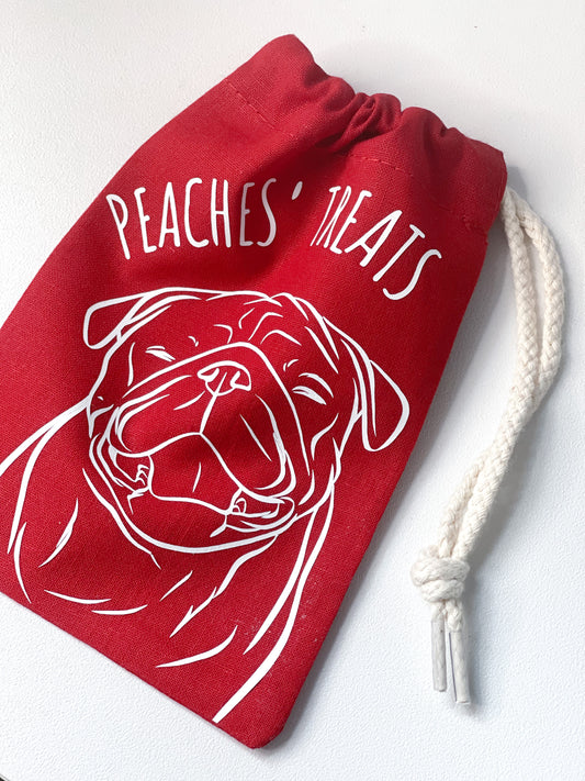 Pet Portrait Treat Bag (Red)