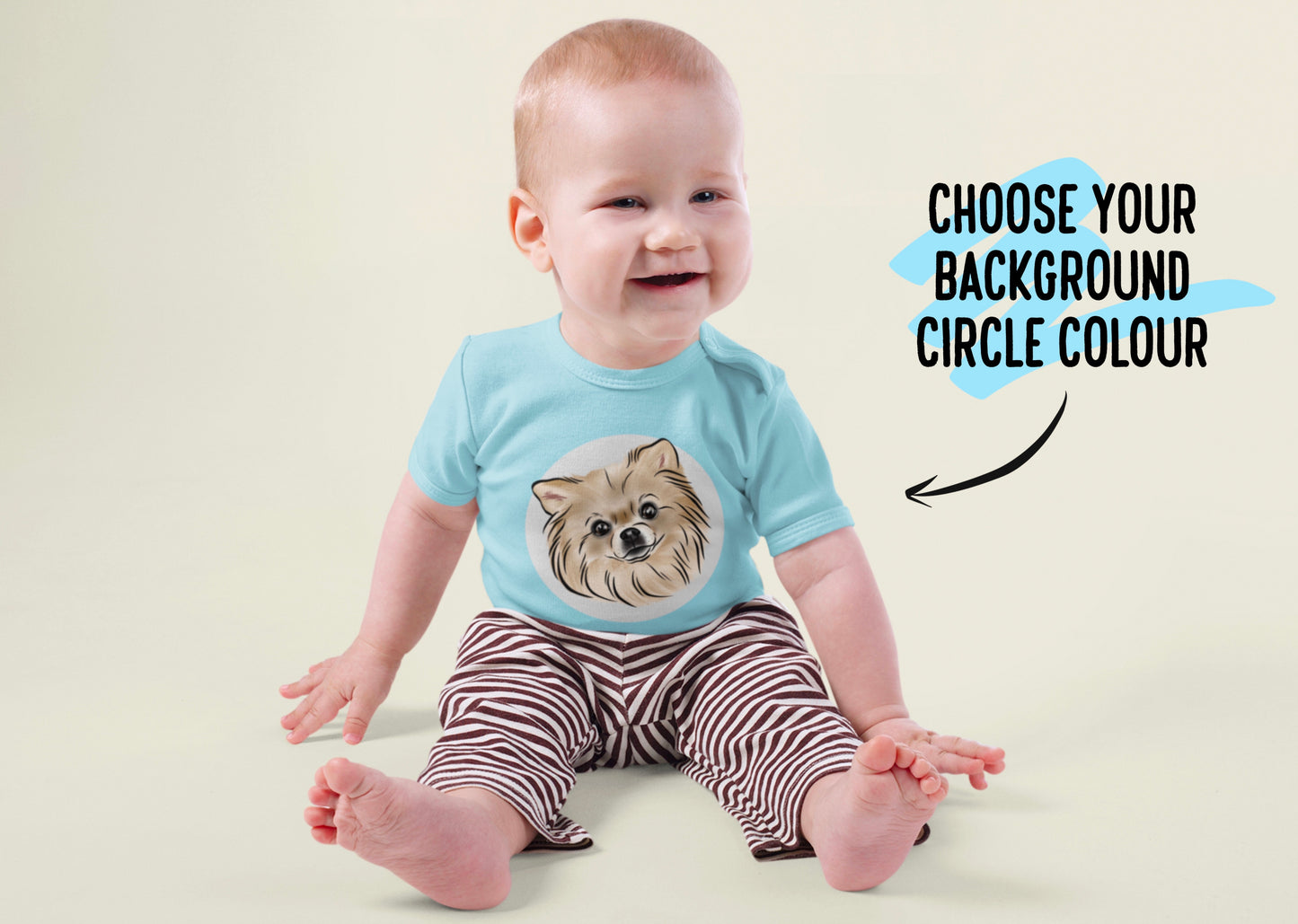 Pet Portrait Baby Onesie (Baby Blue)