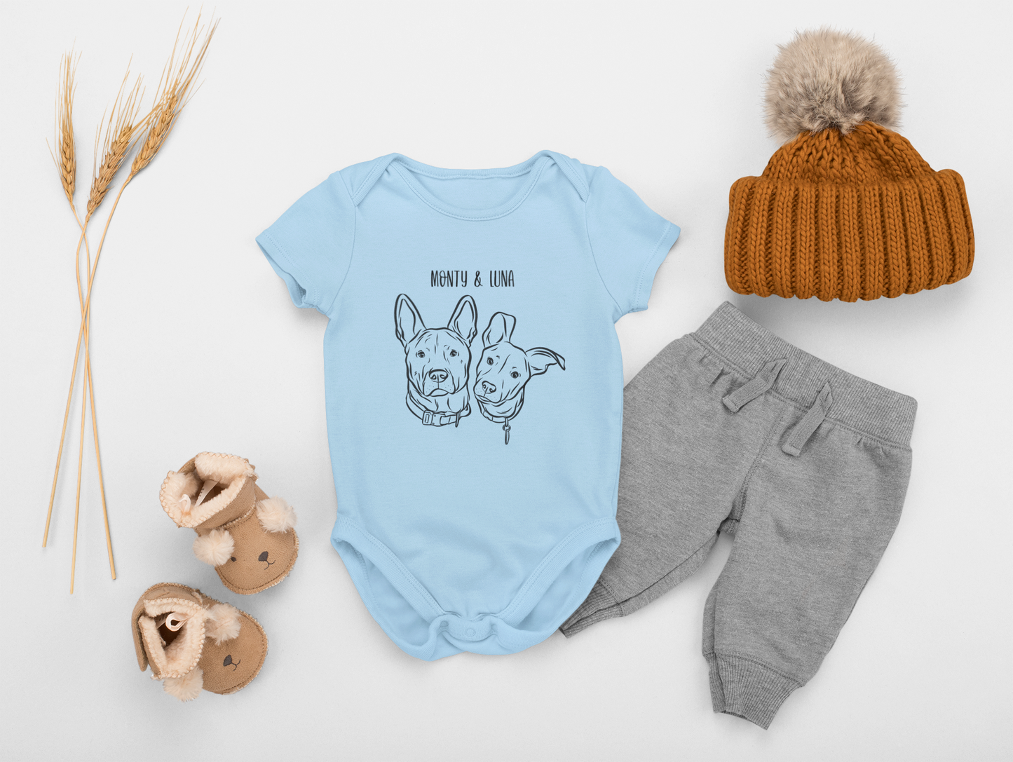Outline Pet Portrait Onesie (Baby Blue)