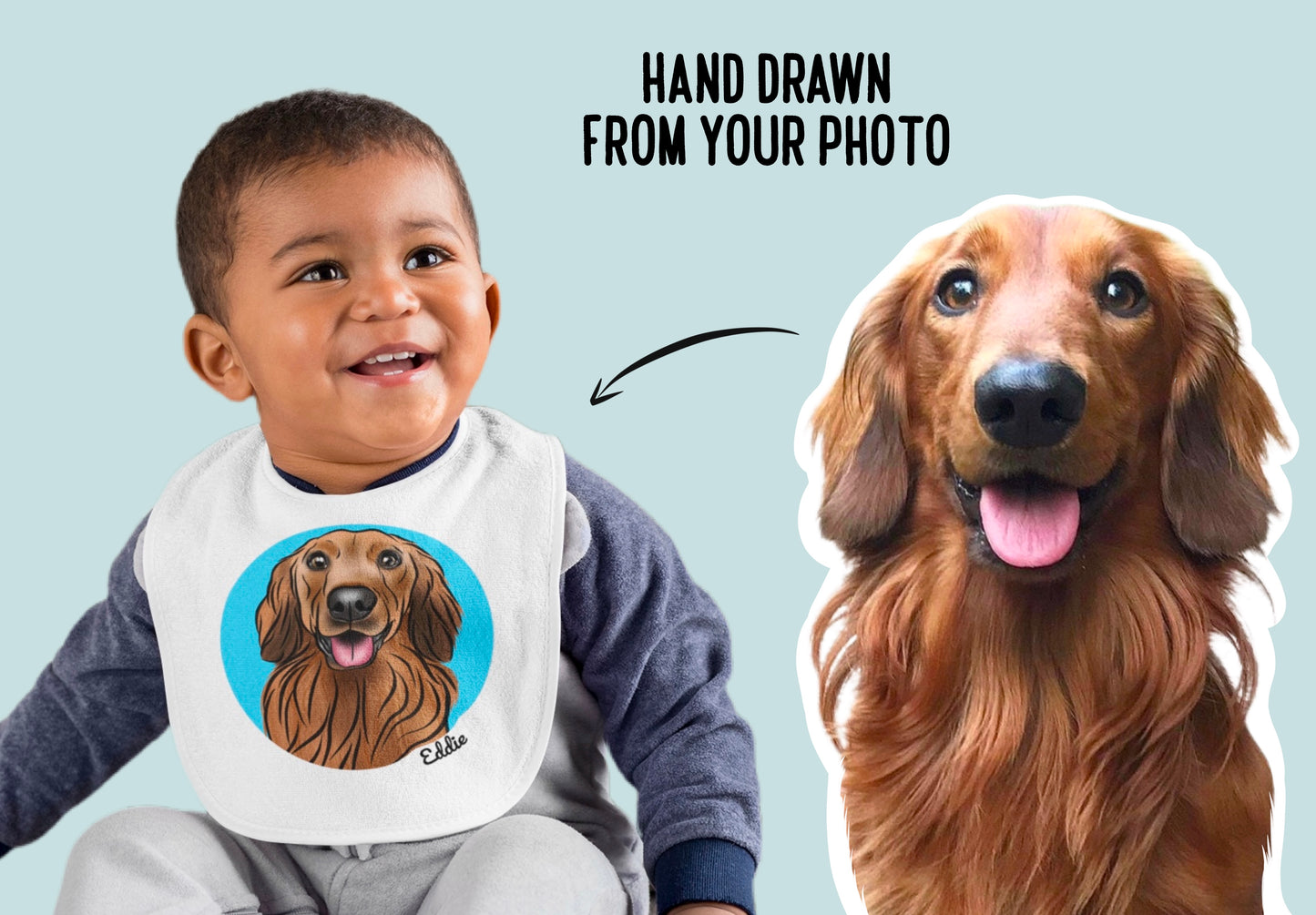 Pet Portrait Baby Bib
