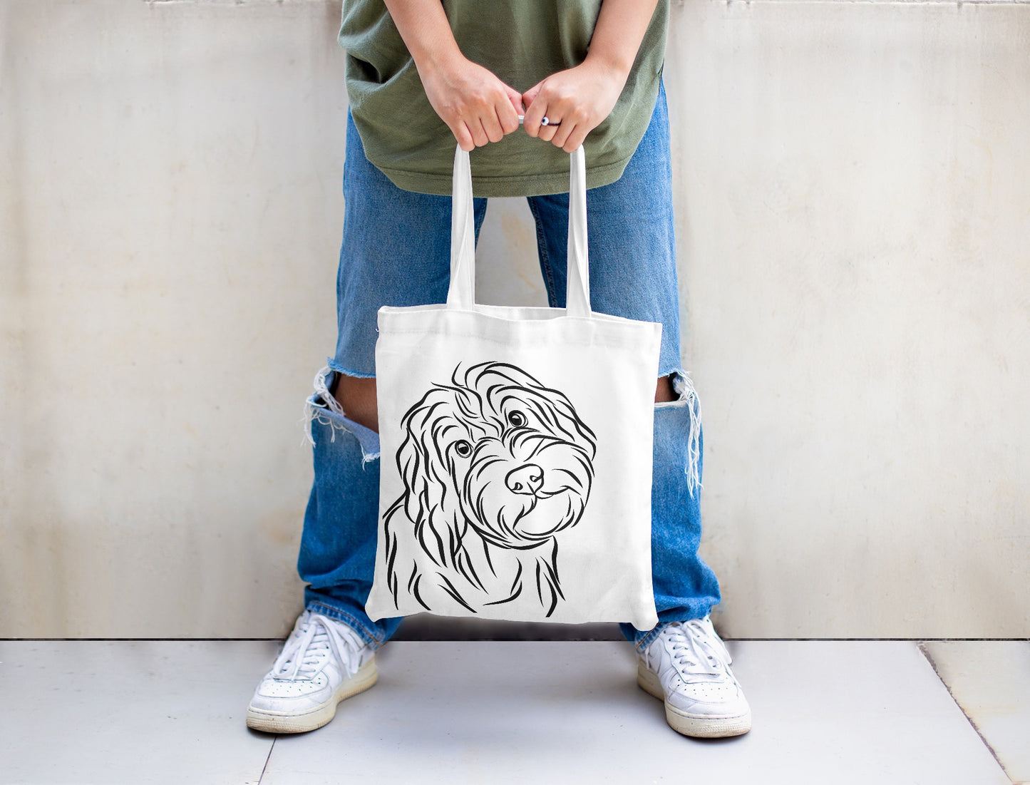 Pet Portrait Eco Tote Bag (White)