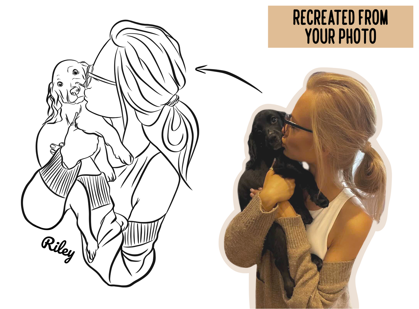 Outline Pet & Human Portrait