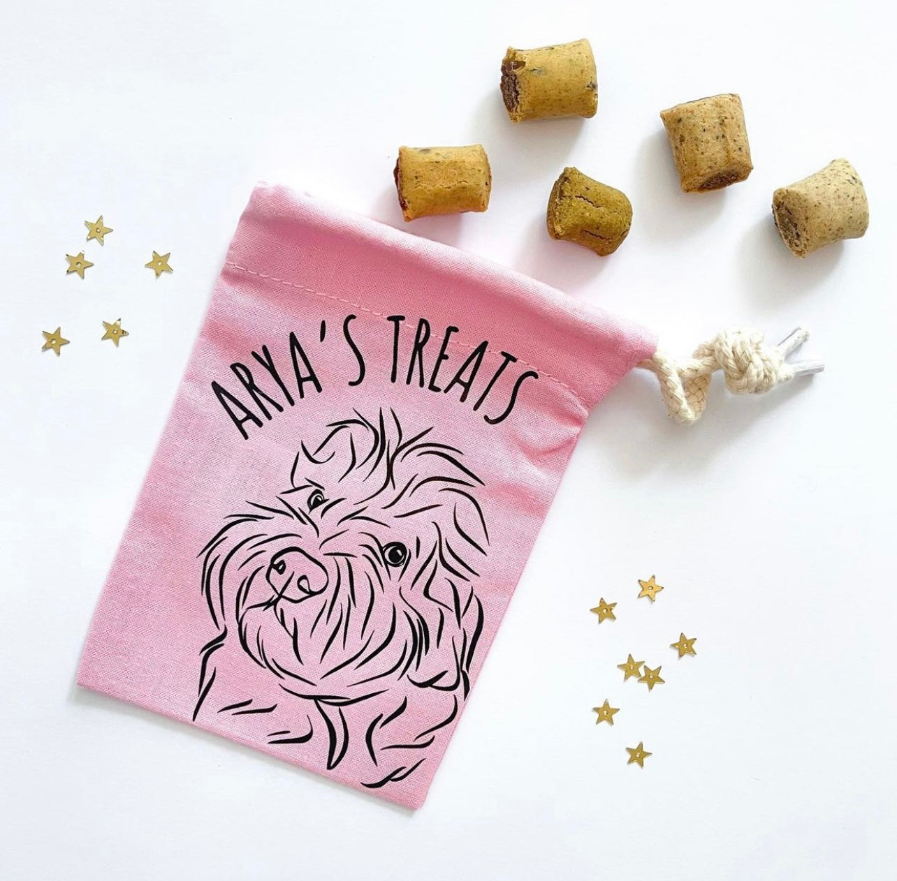 Pet Portrait Treat Bag (Pink)