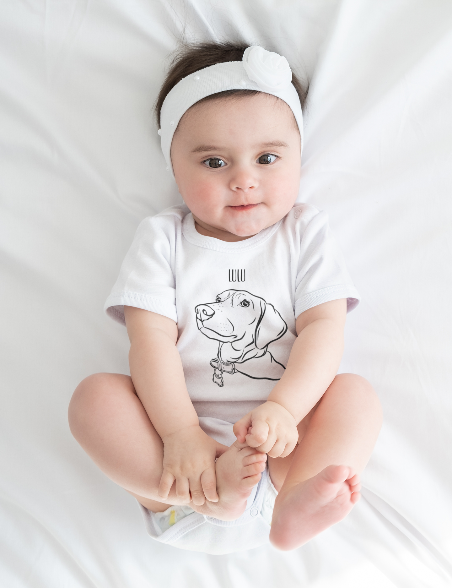 Outline Pet Portrait Onesie (White)