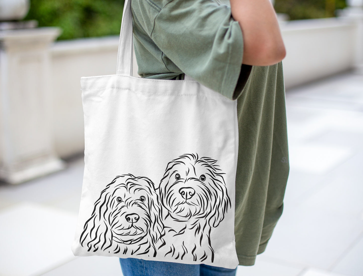 Pet Portrait Eco Tote Bag (White)