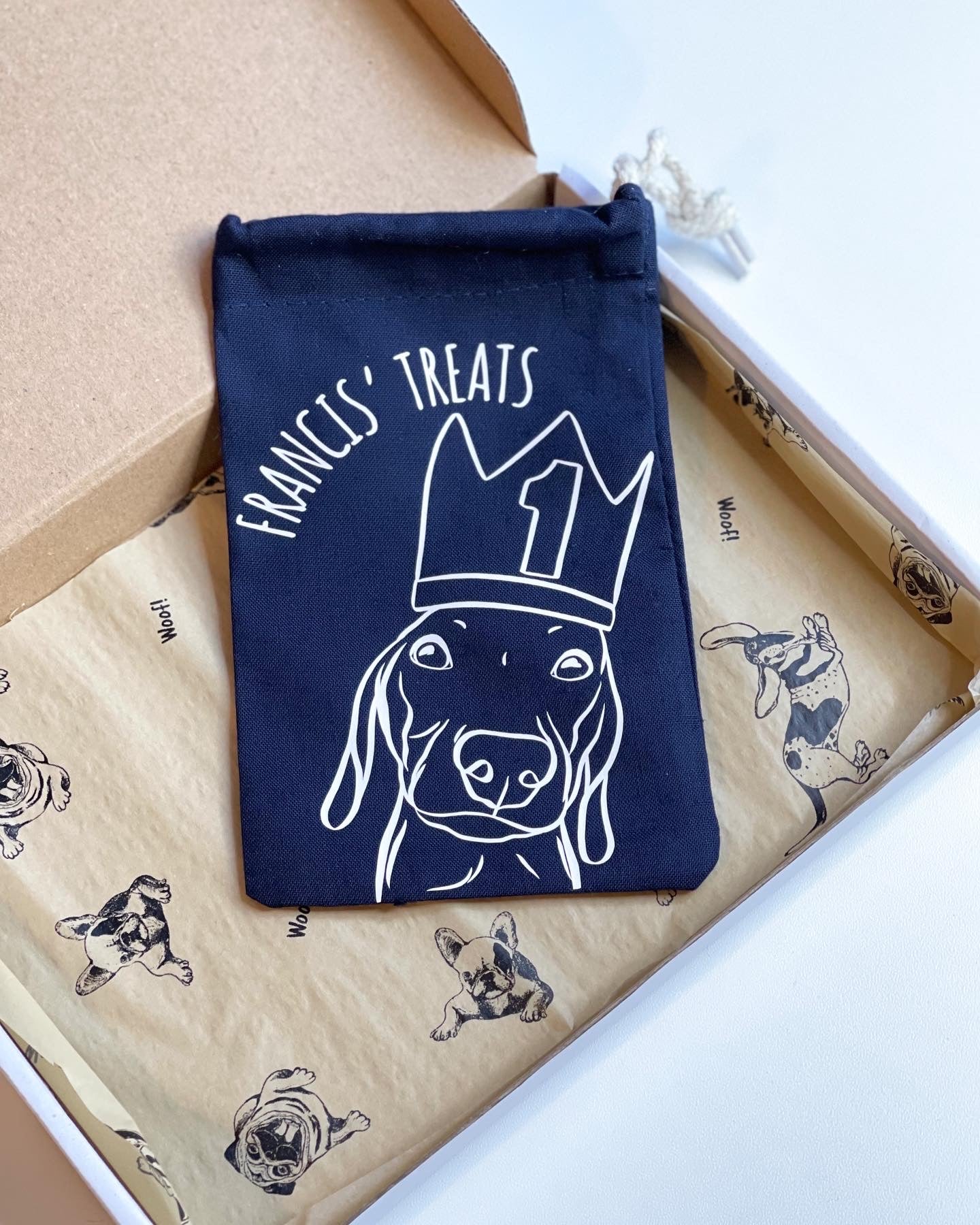 Pet Portrait Treat Bag (Navy)