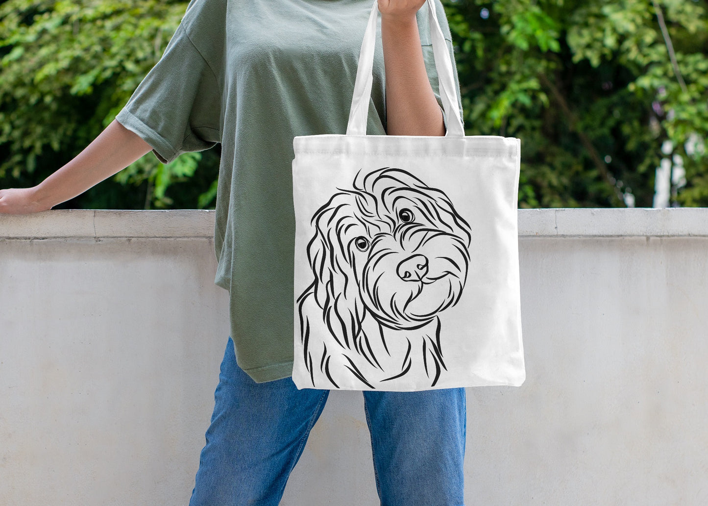 Pet Portrait Eco Tote Bag (White)