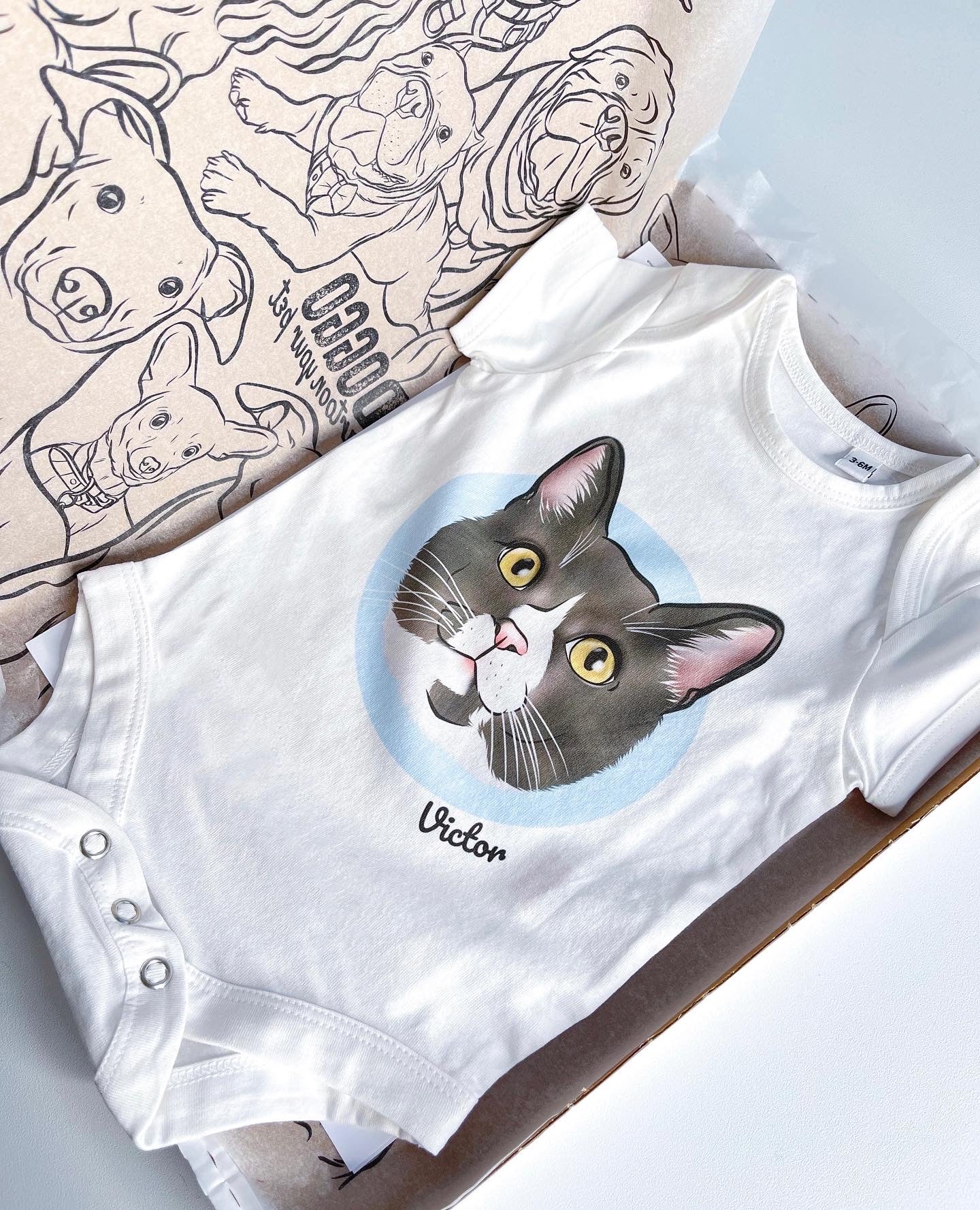 Pet Portrait Baby Onesie (White)