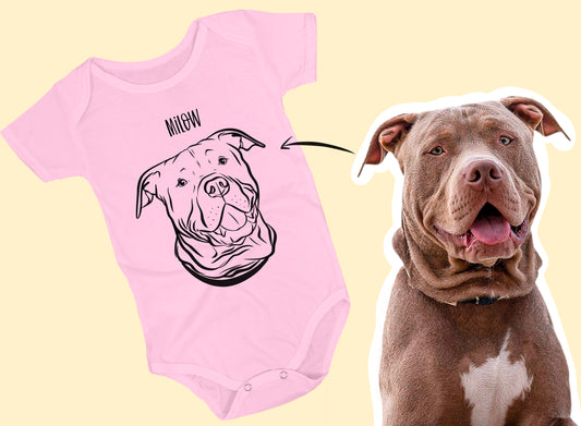 Outline Pet Portrait Onesie (Baby Pink)