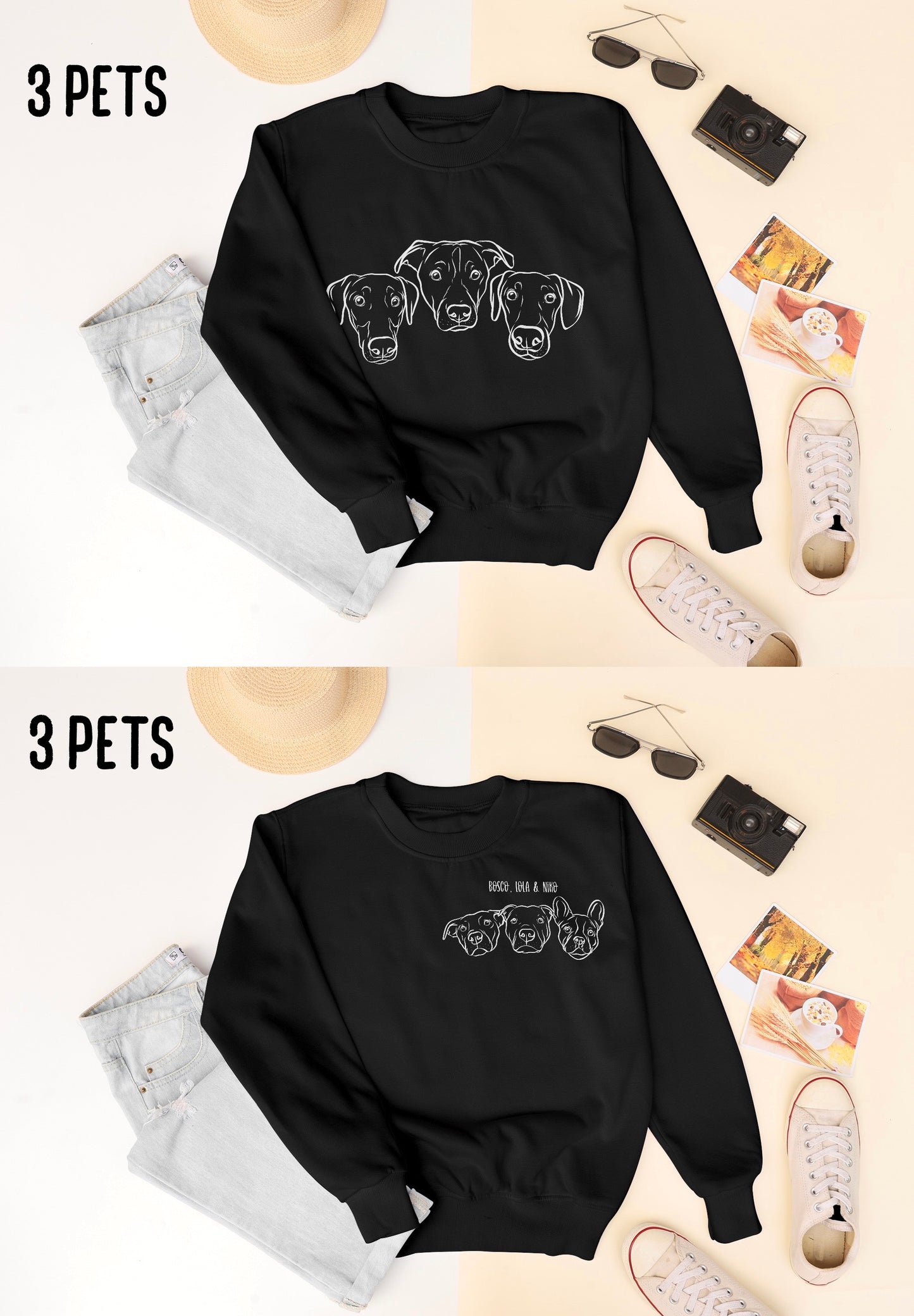 Outline Pet Portrait Sweatshirt (Black)