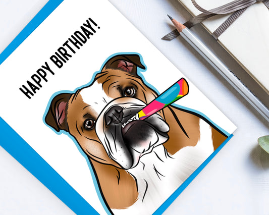 English Bulldog Birthday Card