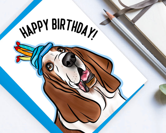 Basset Hound Birthday Card