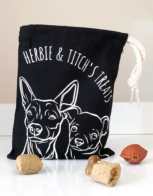 Pet Portrait Treat Bag (Black)