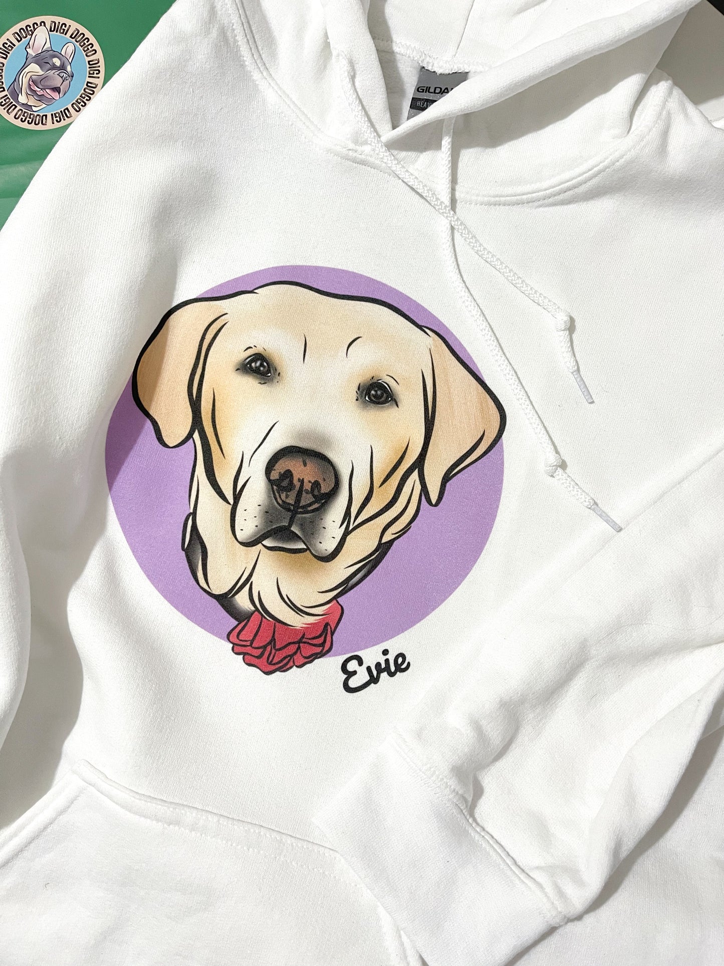 Pet Portrait Hoodie (White)