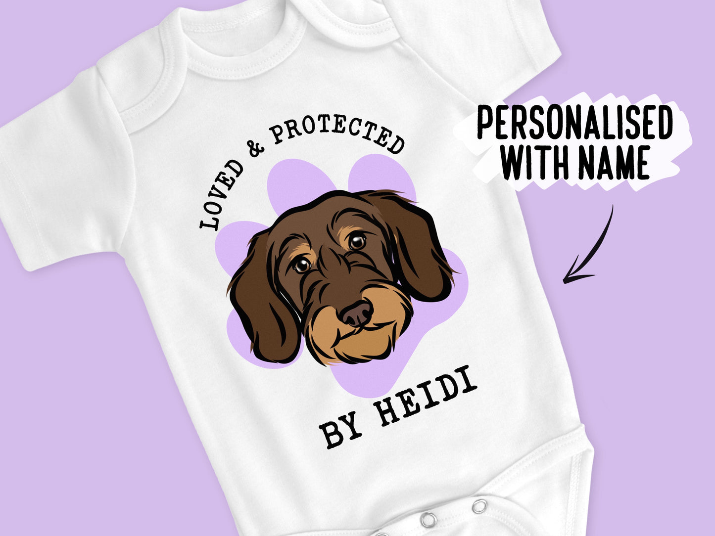 Wire Haired Dachshund Baby Onesie