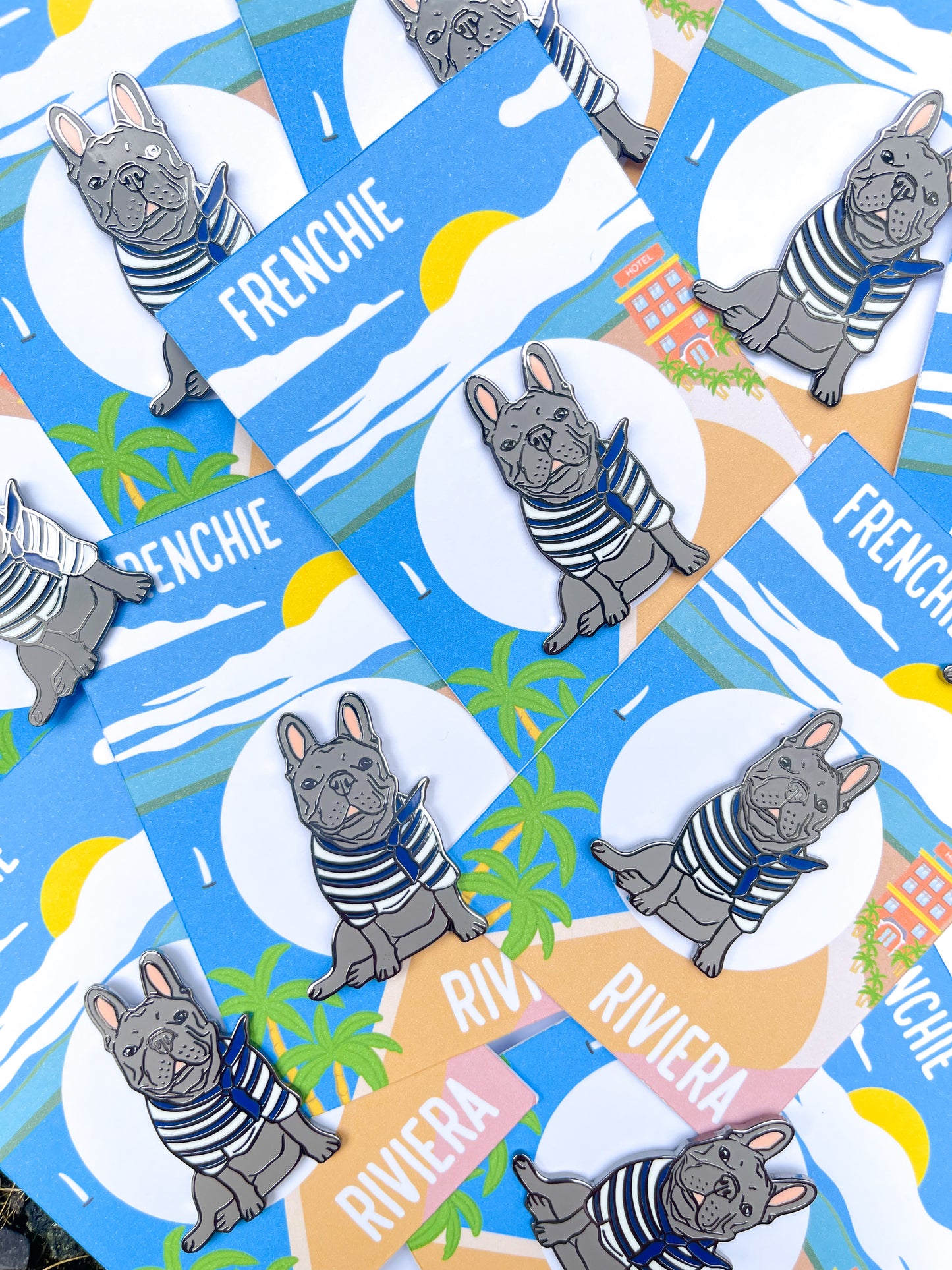 'Frenchie Riviera' Enamel Pin