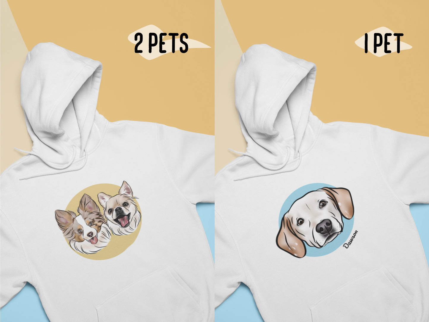 Pet Portrait Hoodie (White)