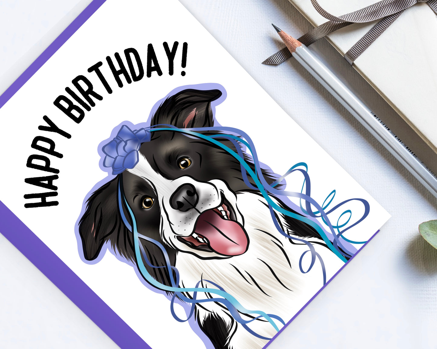 Border Collie Birthday Card