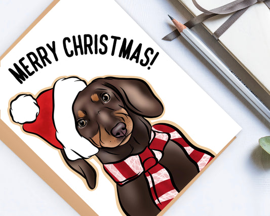 Dachshund Christmas Card