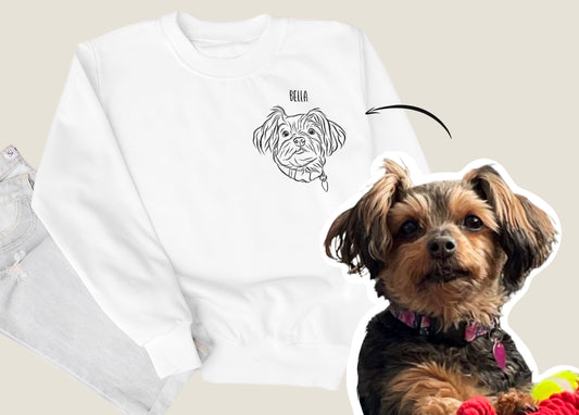 Outline Pet Portrait Sweatshirt (White)
