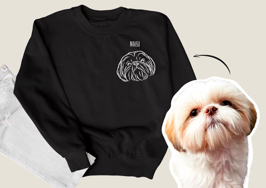 Outline Pet Portrait Sweatshirt (Black)