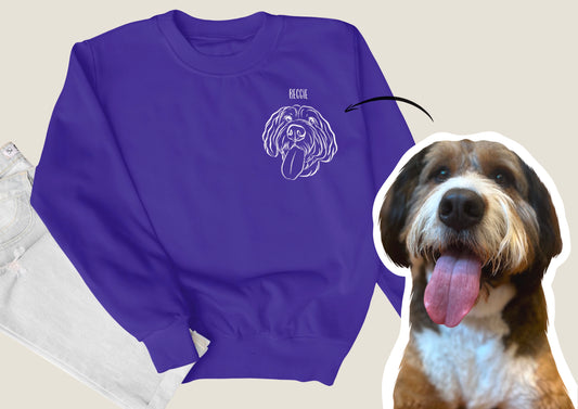 Outline Pet Portrait Sweatshirt (Purple)