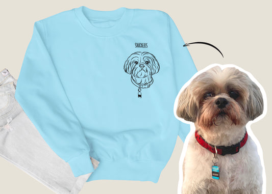 Outline Pet Portrait Sweatshirt (Baby Blue)