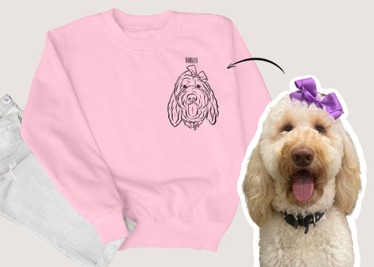 Outline Pet Portrait Sweatshirt (Baby Pink)