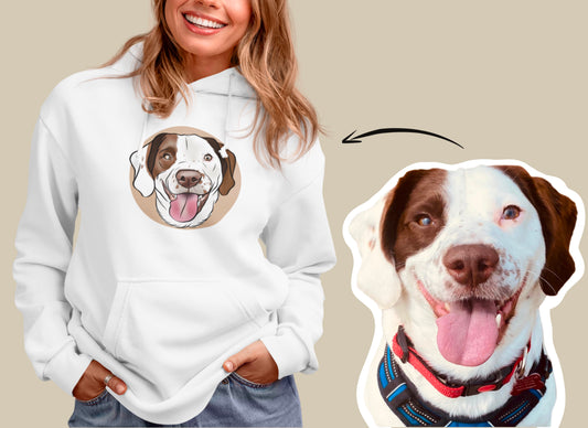 Pet Portrait Hoodie (White)