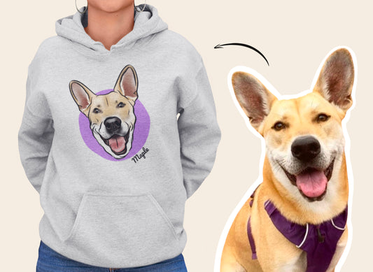 Pet Portrait Hoodie (Grey)