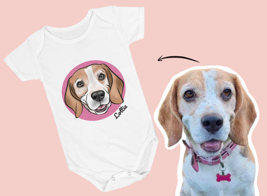 Pet Portrait Baby Onesie (White)