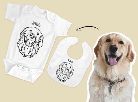 Outline Pet Portrait Onesie + Bib Bundle