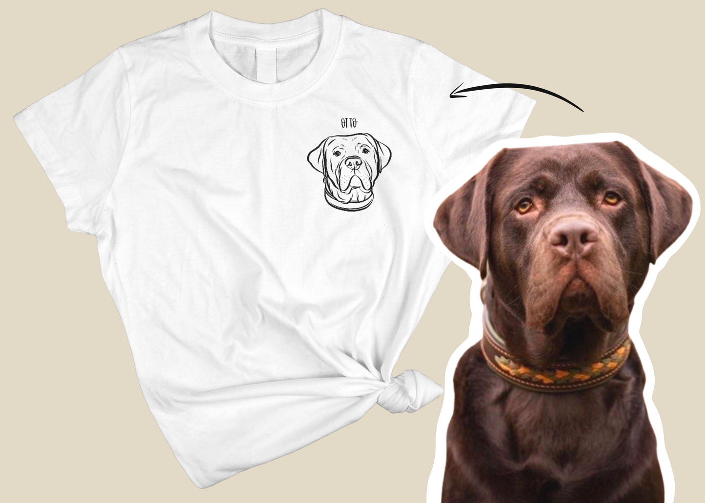 Outline Pet Portrait T-Shirt (White)